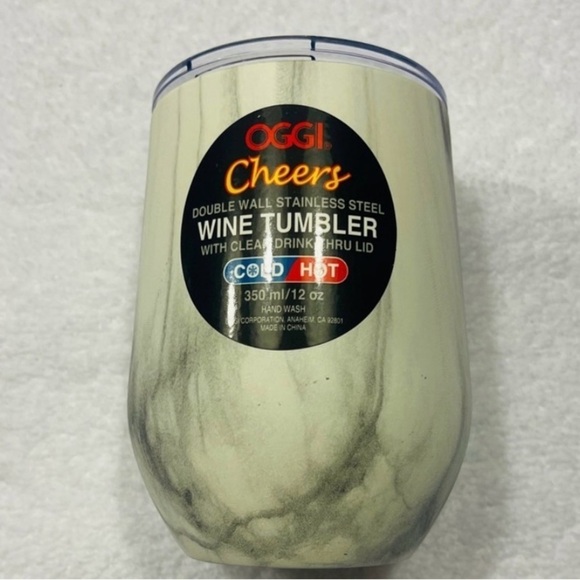 NWT Gray Oggi Stainless Steel Wine Tumbler - Picture 1 of 3